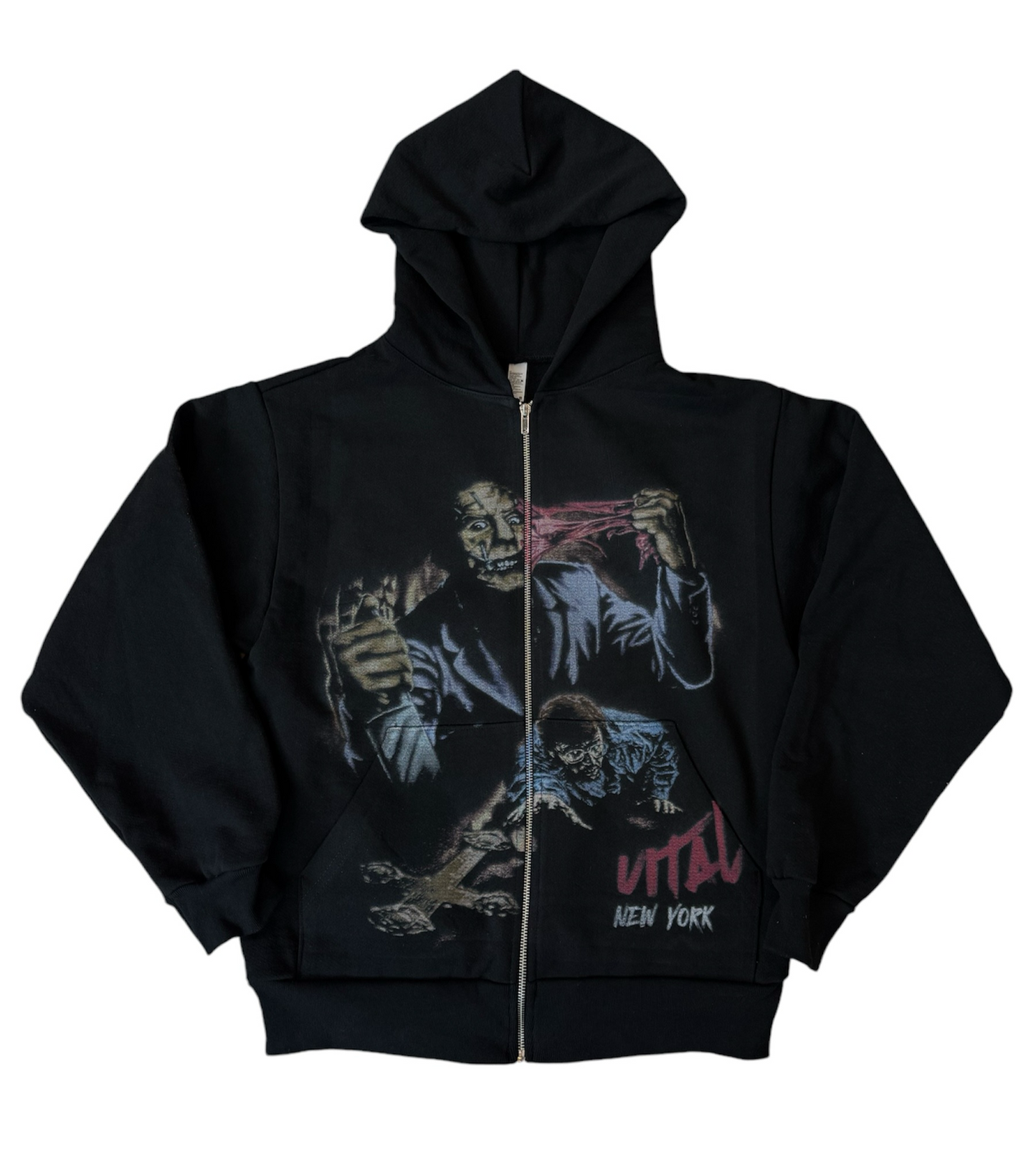 Vital”Leather Face” Zip-Up Hoodie