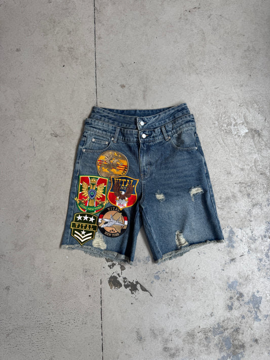 Vital Patchwork Denim Shorts